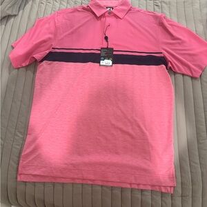 FootJoy Pink Polo Shirt with Black Stripe
